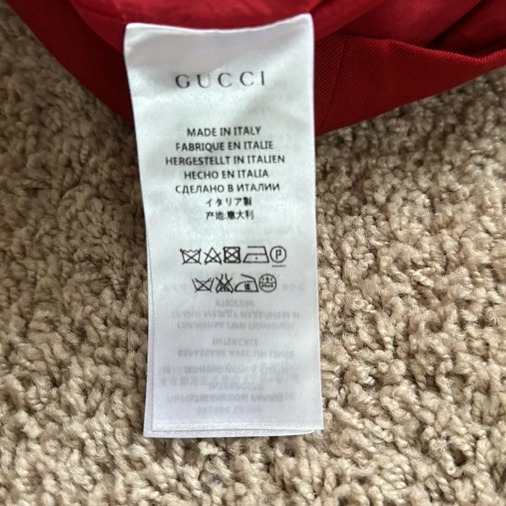 Gucci Red Girls' Short Sleeve Shift Dress with Horsebit Detail